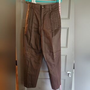 Vintage High Waist Brown Pleated Pants